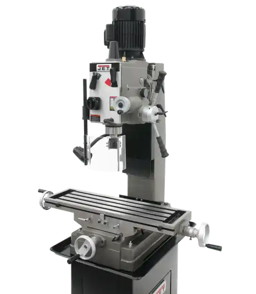 Next Day Delivery JET JT9-351153 JMD-45GHPF Geared Head Square Column Mill Drill with Power Downfeed with NMS800 2 Axis DRO & X-Axis Powerfeed