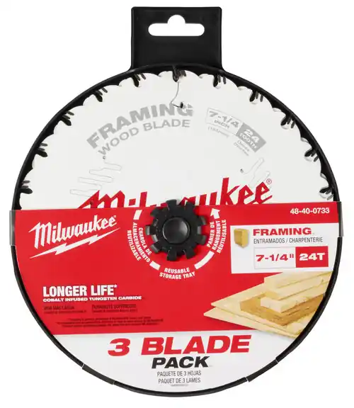 Best Seller Milwaukee Tool 48-40-0733 7-1/4" 24T Framing Circular Saw Blade (3 PK)