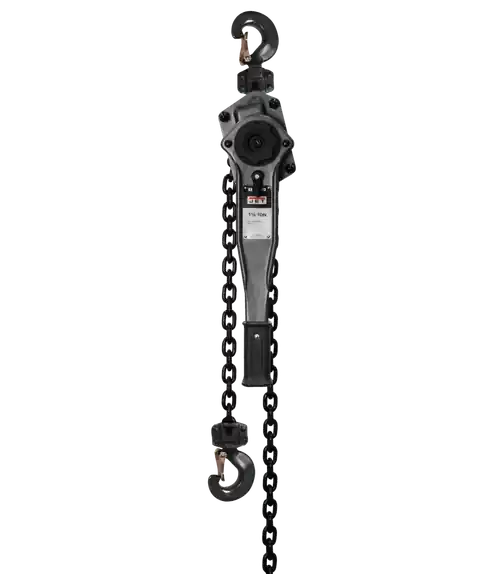 JET JT9-287703 JLP-150A-20SH, JLP-A Series 1-1/2 Ton Lever Hoist, 20‘ Lift & Shipyard Hooks Shop Now