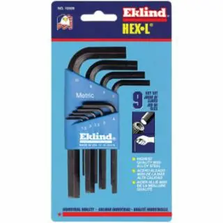 Eklind Tool 10509 9Pc. Metric L-Wrench Hexkey Set Short Arm (1 SET) Fast Shipping