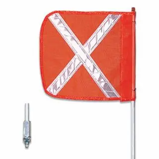 Fan Favorite Checkers FS3X-O Warning Whip3‘12" Orangeflagwhite Xhex Base