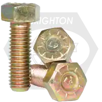 In Demand 1 1/4"-7 x 5 1/2" Hex Cap Screws, L9, Hex Head, Zinc-Yellow Cr+3, Partial Thread, Coarse (UNC), Alloy Steel, Made in USA, Qty 6