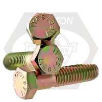 Seasonal Sale 1/2"-13 x 7 1/2" Hex Cap Screws, Grade 5, Zinc-Yellow Cr+6, Partial Thread, Coarse (UNC), Medium Carbon Steel, Qty 20