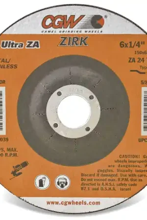 Certified CGW Abrasives 45040 6 x 1/4 x 5/8-11 T27 Za24Tbf Resin Grind Whls, 10 Pack