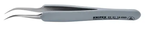 Knipex 92 31 10 ESD Premium Stainless Steel Precision Tweezers-45°Angled-Needle-Point Tips-ESD, 5" Nominal Length Brand New
