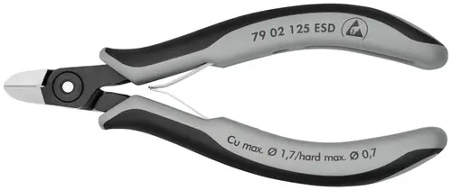 Knipex 79 02 125 ESD Electronics Diagonal Cutters-ESD Handles, 5" Nominal Length Free Returns