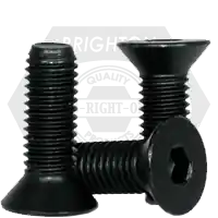 M5-0.80 x 65 mm Flat Head Socket Cap Screws, Metric Class 12.9, Thermal Black Oxide, Partial Thread, Coarse (UNC), Alloy Steel, DIN 7991, Qty 100 Next Day Delivery