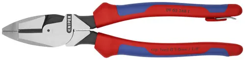 Knipex 09 02 240 T BKA High Leverage Lineman‘s Pliers New England Head-Tethered Attachment, 9 1/2" Nominal Length Certified