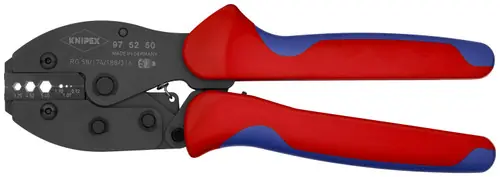 Next Day Delivery Knipex 97 52 50 Crimping Pliers For COAX, BNC and TNC Connectors For RG58/174/188/316, 8 3/4" Nominal Length