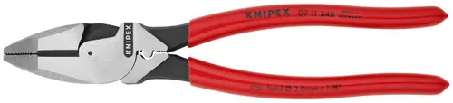 Knipex 09 11 240 High Leverage Lineman‘s Pliers New England with Fish Tape Puller & Crimper, 9 1/2" Nominal Length Next Day Delivery
