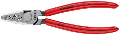 Knipex 97 71 180 Crimping Pliers for Wire Ferrules, 7 1/4" Nominal Length Markdown