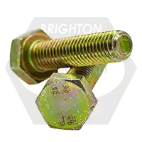Brand New M10-1.50 x 90 mm Hex Cap Screws, Metric Class 8.8, Zinc-Yellow Cr+6, Full Thread, Coarse (UNC), DIN 933, Qty 50