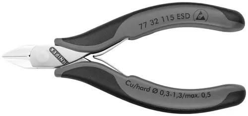 Hot Deal Knipex 77 32 115 ESD Electronics Diagonal Cutters-ESD Handles, 4 1/2" Nominal Length