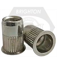 Best Choice M8 (.150-.312) Steel Rivet Nuts, Small Flange, Knurled Body, Zinc-Yellow Cr+3, Qty 300