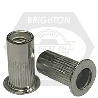 Super Sale 6-32 (.020-.080) Aluminum Rivet Nuts, Large Flange, Knurled Body, Qty 1000
