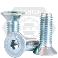 Shop Now M4-0.70 x 12 mm Flat Head Socket Cap Screws, Metric Class 12.9, Mechanical Zinc Cr+3, Full Thread, DIN7991, Qty 2500