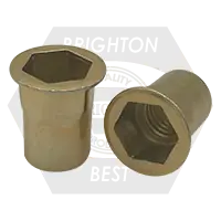 M8 - 1.25 ISO (3.80-7.90) Steel Hex Rivet Nut Zinc-Yellow Cr+3 (Metric), Qty 200 Best Choice