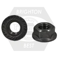 M8-1.25 Hex Flange Nuts, Serrated, Metric Class 8, Plain Finish, Coarse (UNC), Qty 2000 Authentic