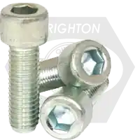 Last Chance 7/16"-14 x 3" Socket Head Cap Screws, Zinc-Bake Cr+3, Partial Thread, Coarse (UNC), Alloy Steel, Qty 50