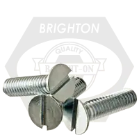 10-24 x 2 1/4" Machine Screws, Slotted Flat Head, 304 Stainless Steel, Full Thread, Coarse (UNC), Qty 200 Special Discount