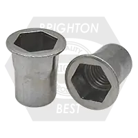 5/16-18 UNC (.027-.150) Aluminum 5056 Hex Rivet Nut Plain (Inch), Qty 200 New Release