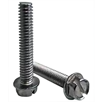 Markdown 8-32 x 5/16" Machine Screws, Slotted Indent Hex Washer Head HWH, 18-8 Stainless Steel A2, Full Thread, Qty 100