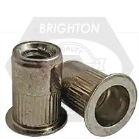 6-32 (.080-.130) Steel Rivet Nuts, Large Flange, Knurled Body, Zinc-Yellow Cr+3, Qty 500 Flash Sale