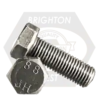 Genuine M22-2.50 x 50 mm Hex Cap Screws, Metric Class 8.8, Plain Finish, Full Thread, Coarse (UNC), Medium Carbon Steel, DIN 933, Qty 10
