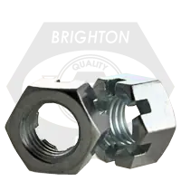Trusted Brand 1 3/8"-12 Hex Nuts, Slotted, Zinc Cr+3, Fine (UNF), Qty 35