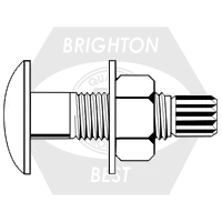 Bargain 7/8"-9 x 2" Tension Control Bolt A490, Round Head, Plain Finish w/ Heavy Hex Nut, Grade DH A563 & Round Washer F436, Made in USA, Qty 200