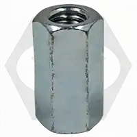Direct From Factory M12-1.75 x af=19 x 36 Hex Coupling Nuts, Metric Class 6, Zinc Cr+3, DIN 6334, Qty 225