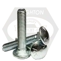 Deal 7/16"-14 x 6" Carriage Bolts, Grade 5, Zinc Cr+3, Full Thread, Coarse (UNC), Qty 175