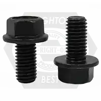 Deal 5/8"-11 x 1 3/4" Flange Screws (Frame Bolts), Indent Hex Head, Grade 8, Black Phosphate & Oil, Full Thread, Coarse (UNC), Qty 140