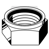 Deal 1 1/8"-7 Nylon Insert Lock Nuts, NE (Standard) Grade N2 (A) Zinc-Yellow Cr+6, Qty 100