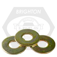 Affordable 1" USS Flat Washers, Zinc-Yellow Cr+6, 50 lbs (Approx. 240 pcs)