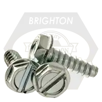 Instant Buy 6-20 x 3/4" Self-Tapping Screws, Slotted Indent Hex Washer Head HWH, Type B, Zinc Cr+3, Full Thread, Qty 9300