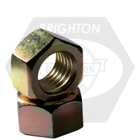 Budget 7/8"-9 Hex Nuts, Coarse (UNC), Low Carbon Zinc-Yellow Cr+6, Qty 300