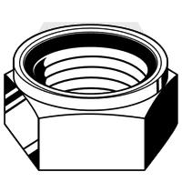 1 3/4"-5 Nylon Insert Lock Nuts, NU (Heavy), Grade N8 (C), Plain Finish, Qty 10 Professional Grade