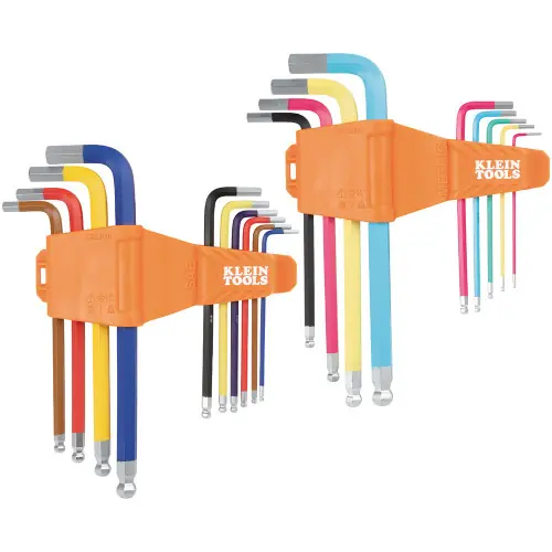 Klein Tools CBLS19 Powder Coated Long Ball End Hex Key Set, SAE and Metric, 19-Piece Discount