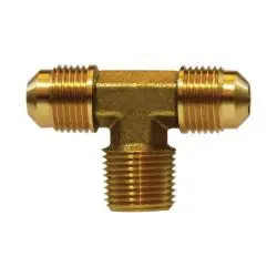 Buy Online ANDERSON METALS 04045-0408 Branch Tee, 1/4-in SAE 45 deg Male Flared x 1/4-in SAE 45 deg Male Flared x 1/2-in MNPT, Brass