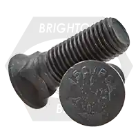 3/4"-10 x 2" Plow Bolts, Dome Head 3, Grade 8, Plain Finish, 150,000 psi, Qty 125 Crafted