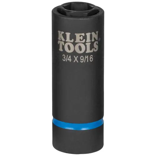 Klein Tools 66004 2-in-1 Impact Socket, 6-Point, 3/4 and 9/16-Inch Same Day Shipping