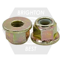 Save Now M10-1.50 Nylon Flange Lock Nuts, Non-Serrated, Metric Class 10, Zinc-Yellow Cr+6, Coarse (UNC), DIN 6926, Qty 1000