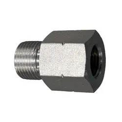 Certified Midland Metal 9023-06-08 Reducer Bushing, 3/8-in Male BSPP x 1/2-in Female BSPP, Steel