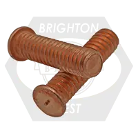 Buy Online 10-32 x 5/8" Flanged Capacitor Discharge (Cd) Stud, Mild Steel, Copper Plated, Qty 5000