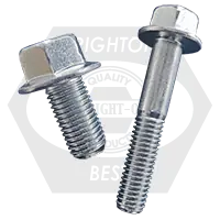 M8-1.25 x 20 mm Hex Flange Bolts, Type 2, Metric Class 10.9, Zinc Cr+3, Full Thread, JIS B1189, Qty 400 Genuine