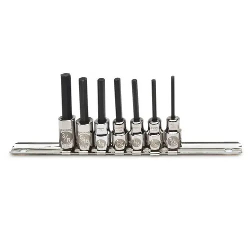 7 pc SAE Hex Bit (Arm) 3/8" Drive SAE USA 3/8" Drive Bit Socket Set, Qty 1 One Day Deal