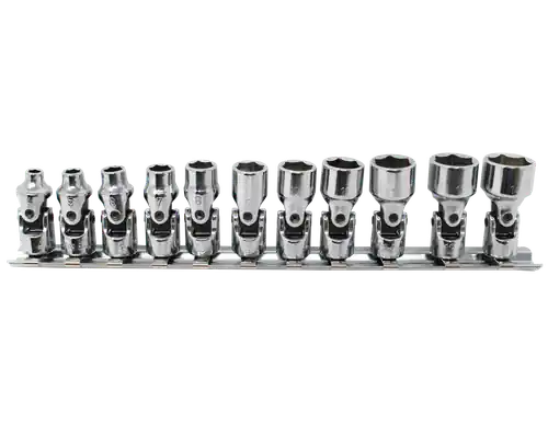 Top Pick Ko-ken KB-RS2440M/11 1/4" Sq. Dr. Universal 6-Point Metric Chrome Socket Set - 11 Pieces