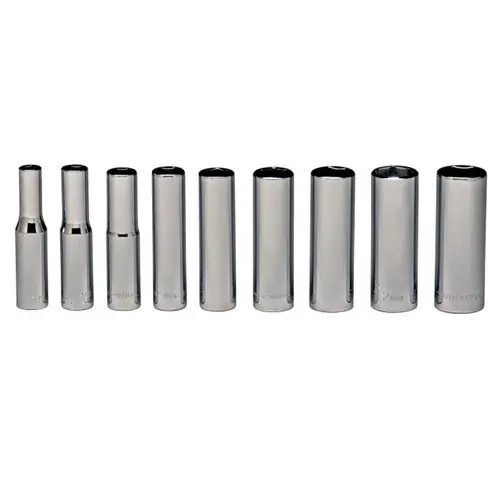 10 pc 6 Point Standard (Arm) 1/4" Drive Metric USA 1/4" Drive Standard Metric Socket Set, Qty 1 Top Rated