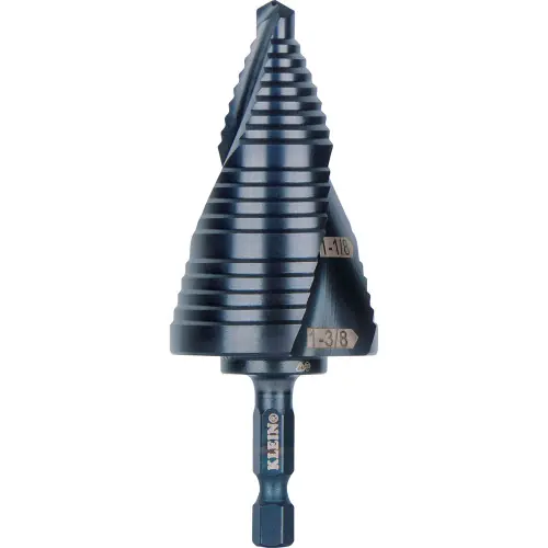 Klein Tools QRST15 Step Drill Bit, Quick Release, Double Spiral Flute, 7/8 to 1-3/8-Inch In Demand